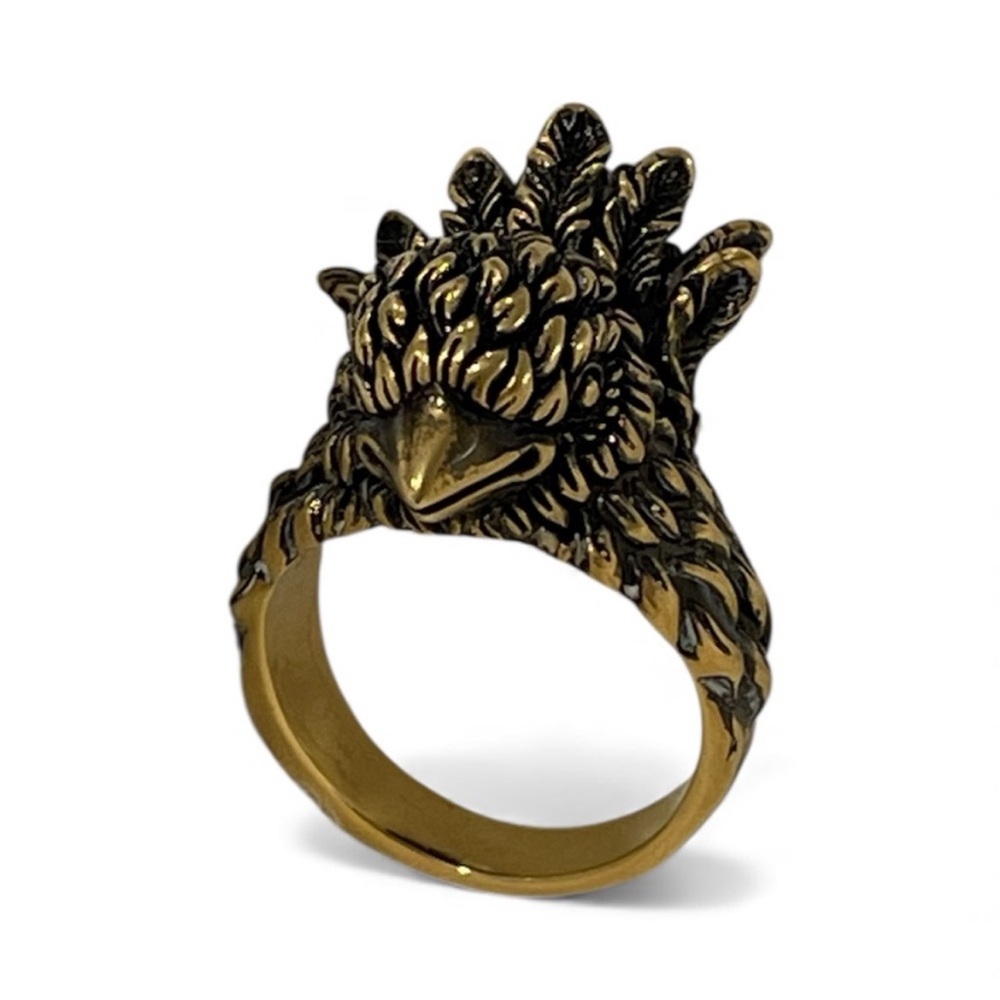 Gucci Gold Bird Engraved Ring size 9
